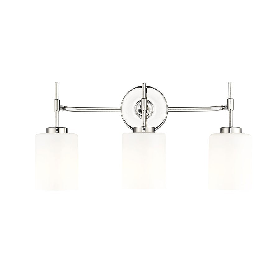Millennium Lighting Keylee 3Lt 22" Vanity, Nickel/Glossy Opal White