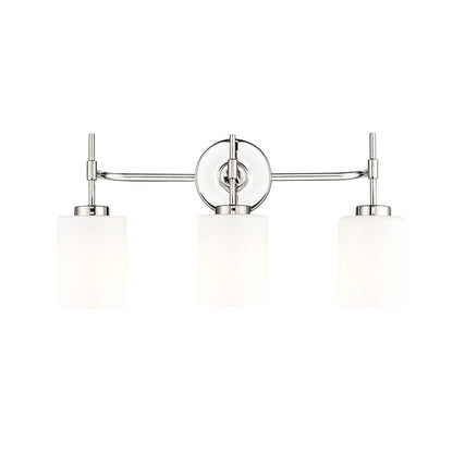 Millennium Lighting Keylee 3Lt 22" Vanity, Nickel/Glossy Opal White