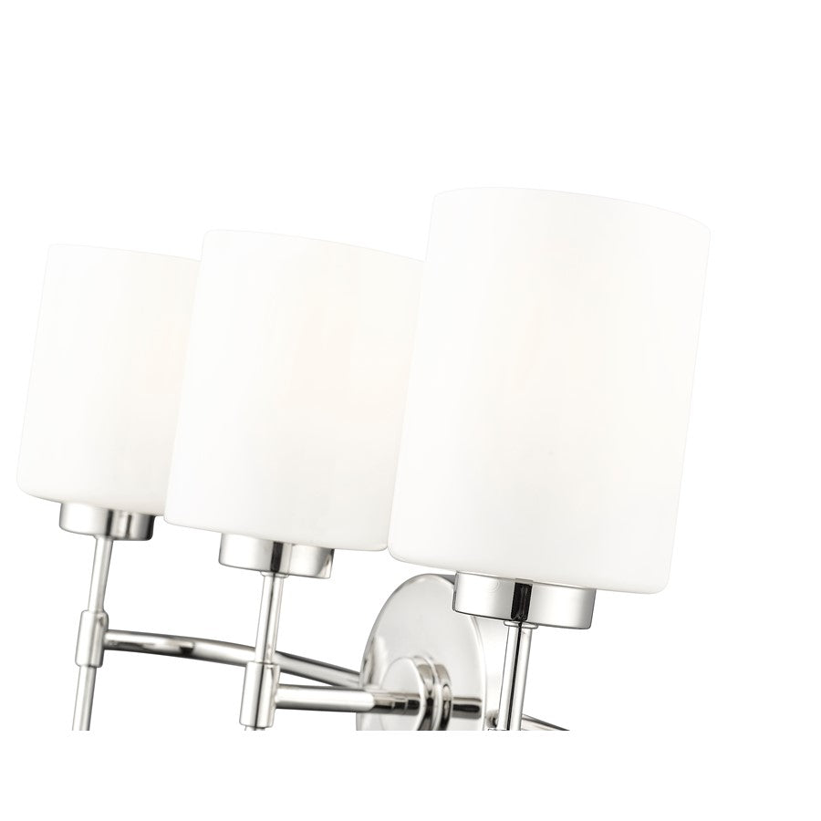 Millennium Lighting Keylee 3Lt 22" Vanity, Nickel/Glossy Opal White