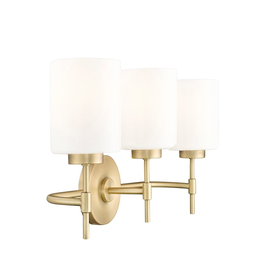 Millennium Lighting Keylee 3Lt 22" Vanity, Brass/Glossy Opal White