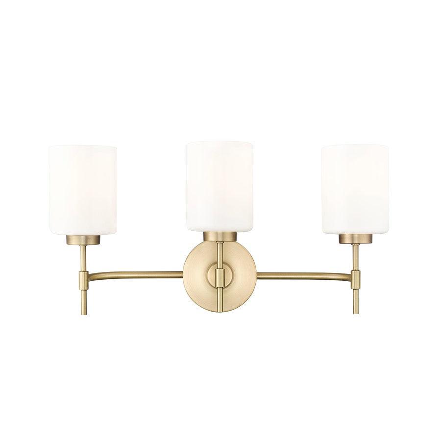 Millennium Lighting Keylee 3Lt 22" Vanity, Brass/Glossy Opal White