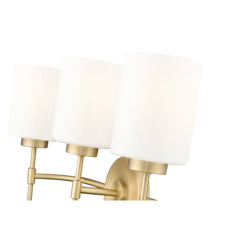 Millennium Lighting Keylee 3Lt 22" Vanity, Brass/Glossy Opal White