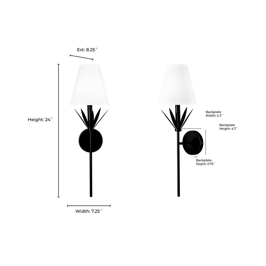 Millennium Lighting Primrose 1Lt 24" Wall Sconce, White/White