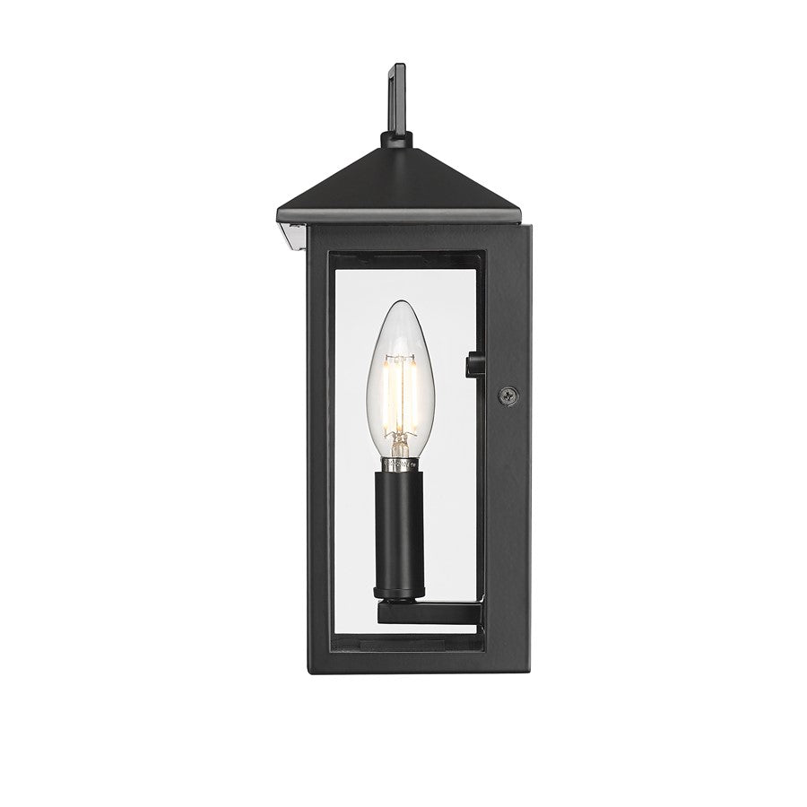 Millennium Lighting Munger 1Lt 11" Outdoor Wall Sconce, Black/Clear