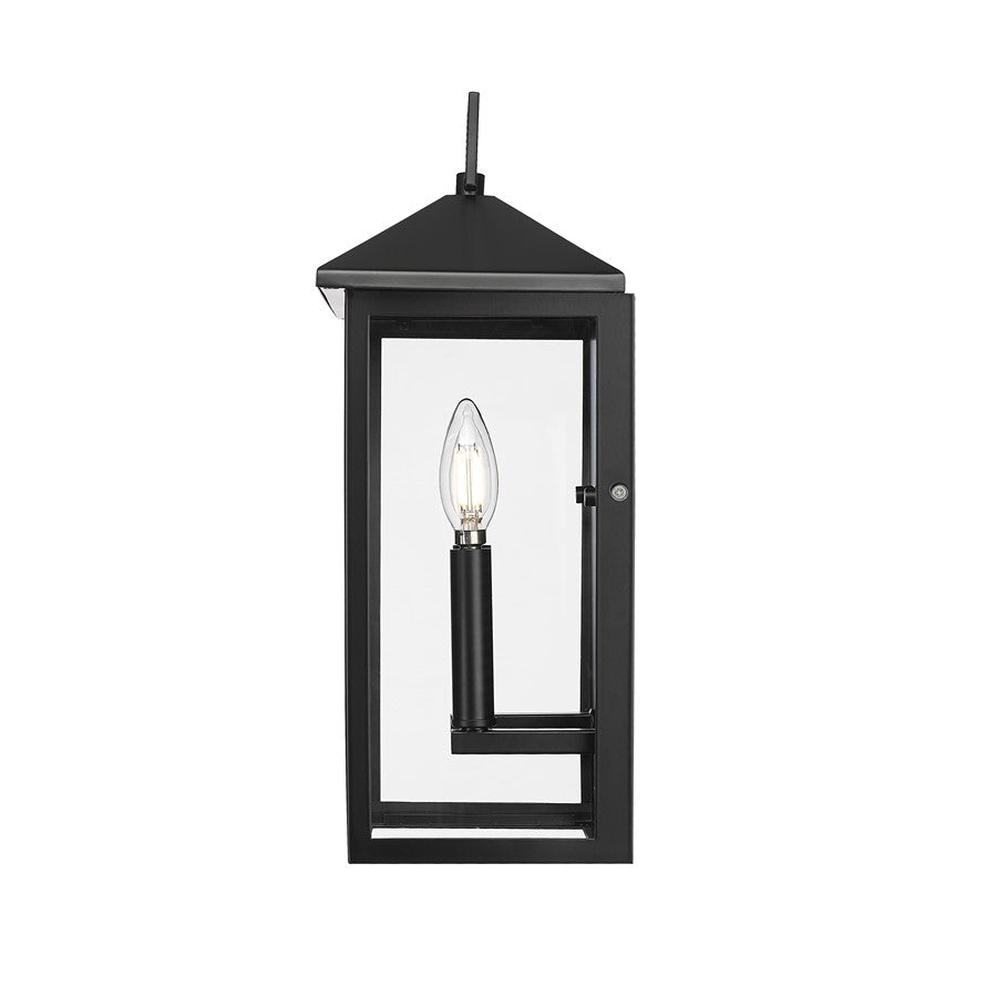 Millennium Lighting Munger 2Lt 17" Outdoor Wall Sconce, Black/Clear