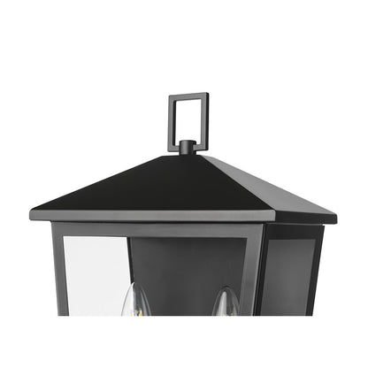 Millennium Lighting Munger 2Lt 17" Outdoor Wall Sconce, Black/Clear
