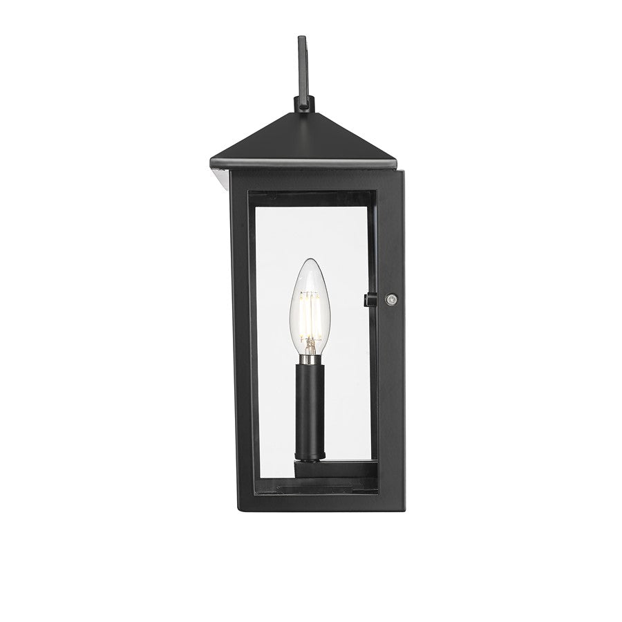 Millennium Lighting Munger 1Lt 14" Outdoor Wall Sconce, Black/Clear