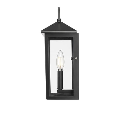 Millennium Lighting Munger 1Lt 14" Outdoor Wall Sconce, Black/Clear