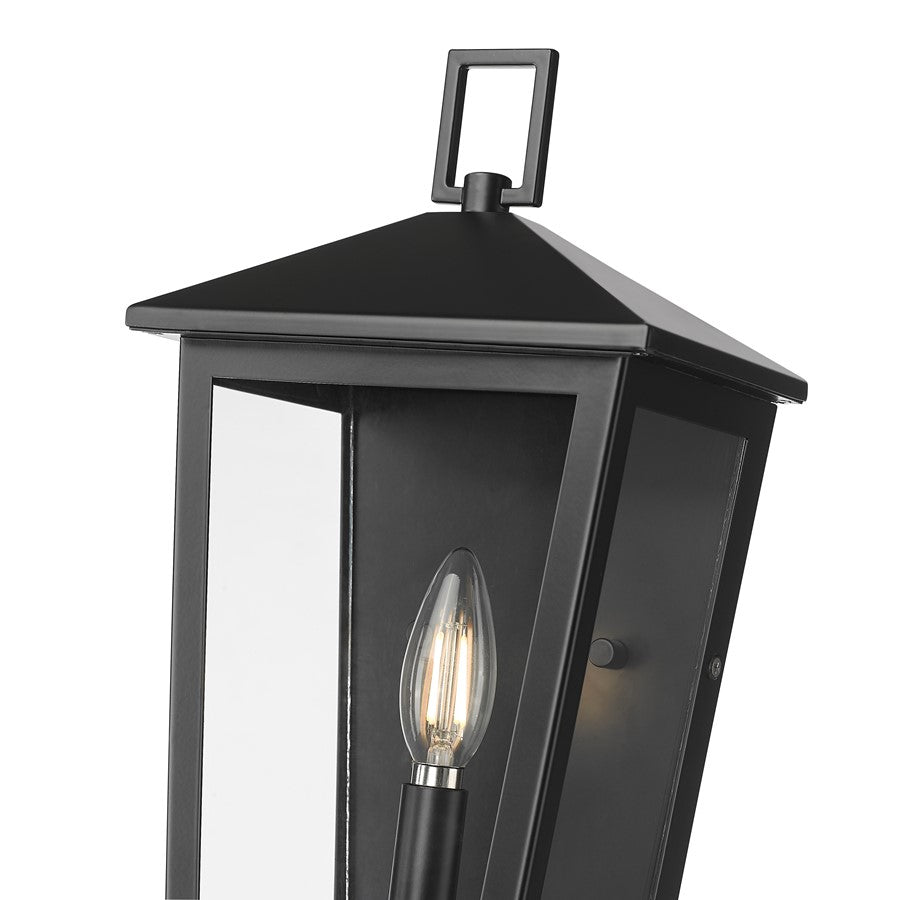 Millennium Lighting Munger 1Lt 14" Outdoor Wall Sconce, Black/Clear