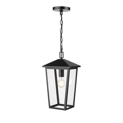 Millennium Munger 1Lt 9" Outdoor Hanging Pendant, Black/Clear - 198201-PBK