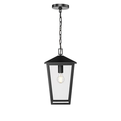 Millennium Munger 1Lt 9" Outdoor Hanging Pendant, Black/Clear