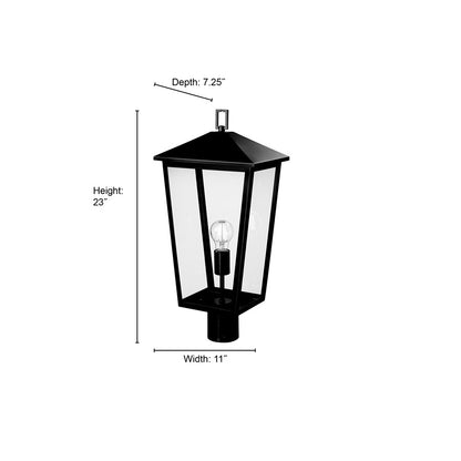Millennium Lighting Munger 1Lt 23" Outdoor Post Lantern, Black