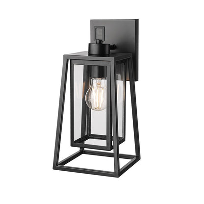 Millennium Lighting Denzell 1Lt 14" Outdoor Sconce, Black/Clear - 198401-PBK