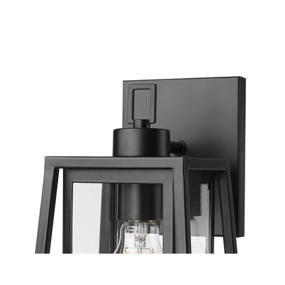 Millennium Lighting Denzell 1Lt 14" Outdoor Sconce, Black/Clear