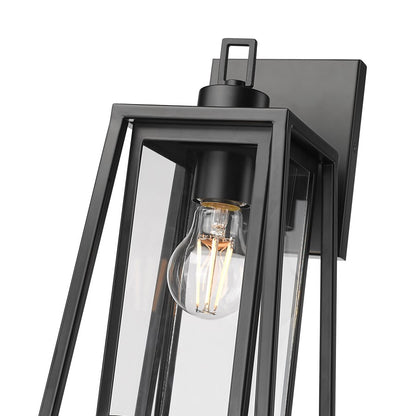 Millennium Lighting Denzell 1Lt 14" Outdoor Sconce, Black/Clear