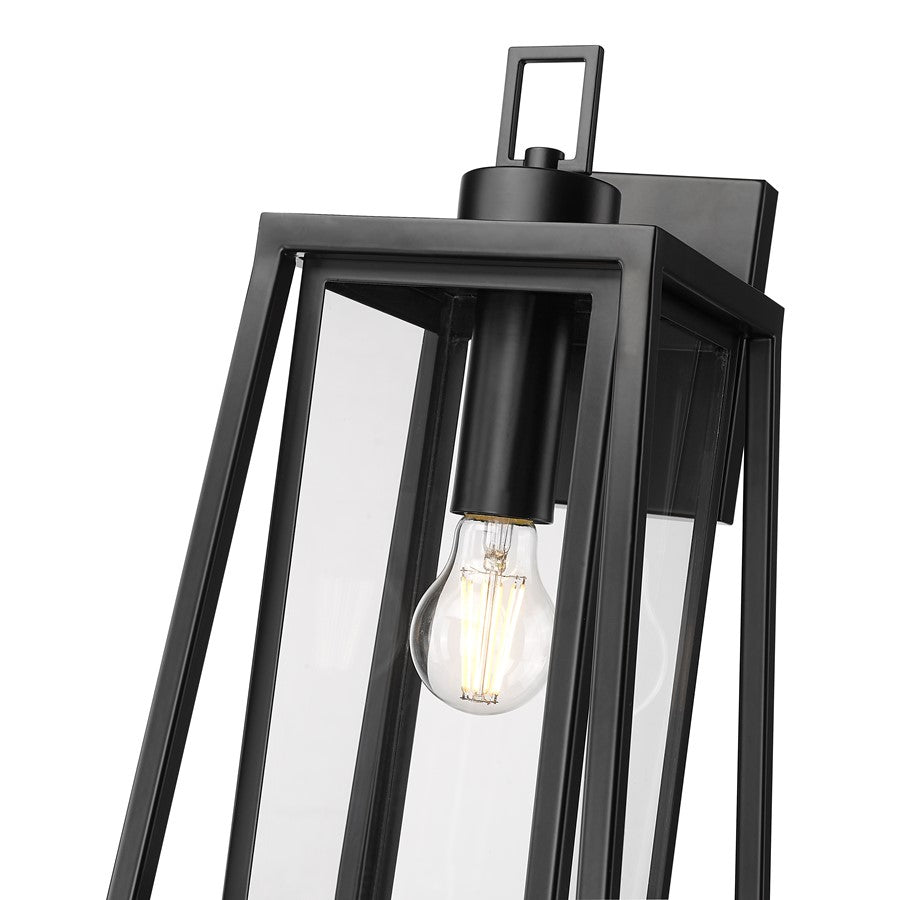 Millennium Lighting Denzell 1Lt 17" Outdoor Sconce, Black/Clear