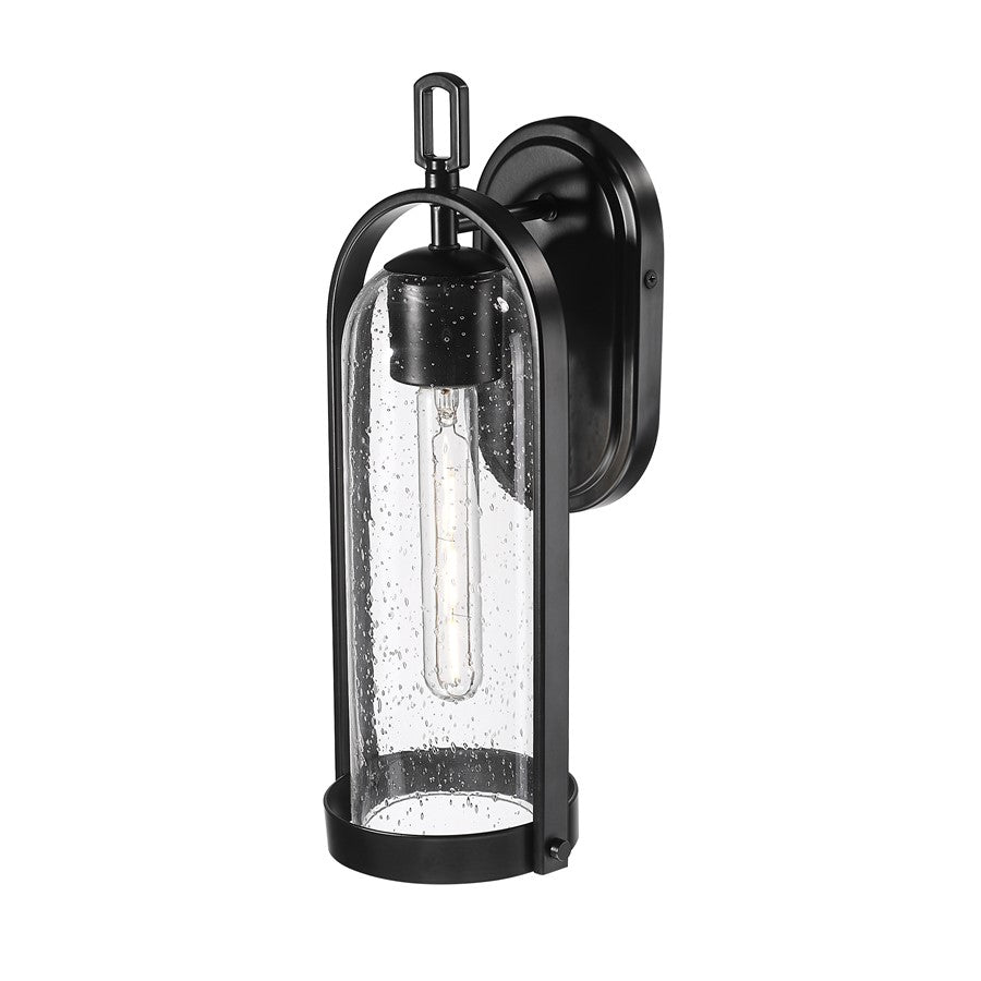 Millennium Lighting Luxio 1Lt 15" Outdoor Wall Sconce, Black/Clear - 199501-PBK