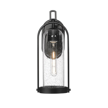 Millennium Lighting Luxio 1Lt 15" Outdoor Wall Sconce, Black/Clear