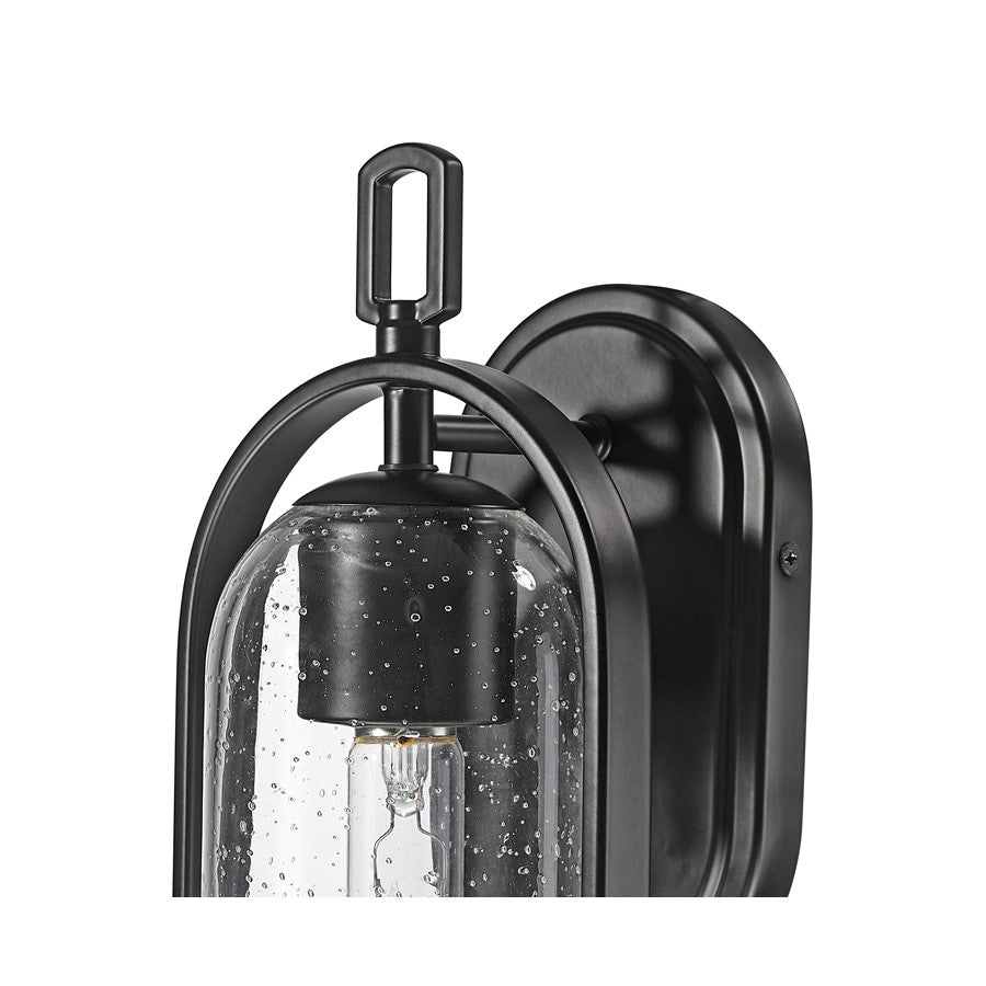 Millennium Lighting Luxio 1Lt 15" Outdoor Wall Sconce, Black/Clear