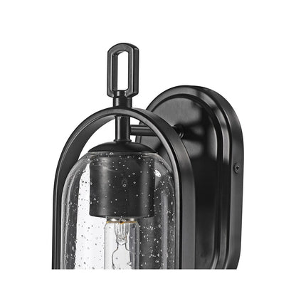 Millennium Lighting Luxio 1Lt 15" Outdoor Wall Sconce, Black/Clear