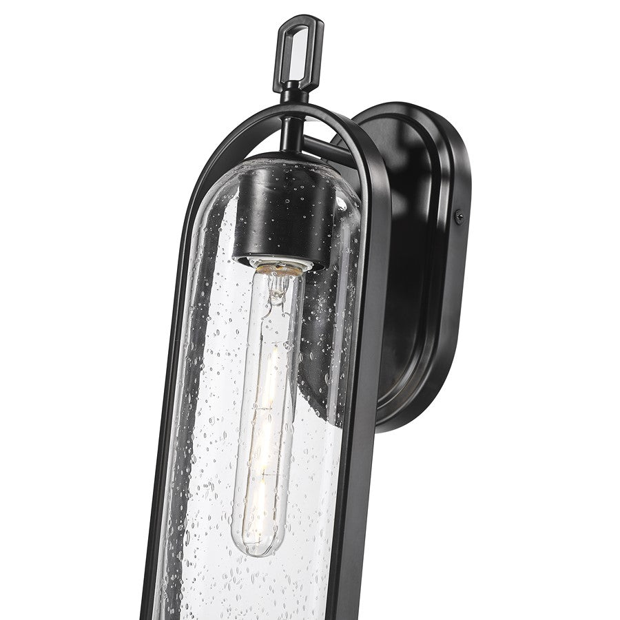 Millennium Lighting Luxio 1Lt 15" Outdoor Wall Sconce, Black/Clear