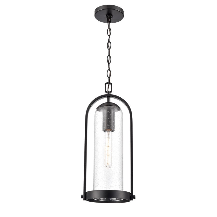 Millennium Lighting Luxio 1Lt 8" Outdoor Hanging Lantern, Black - 199801-PBK