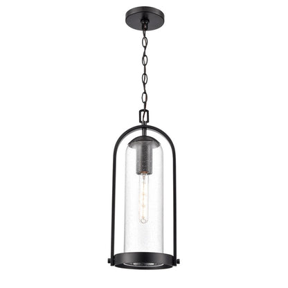Millennium Lighting Luxio 1Lt 8" Outdoor Hanging Lantern, Black - 199801-PBK