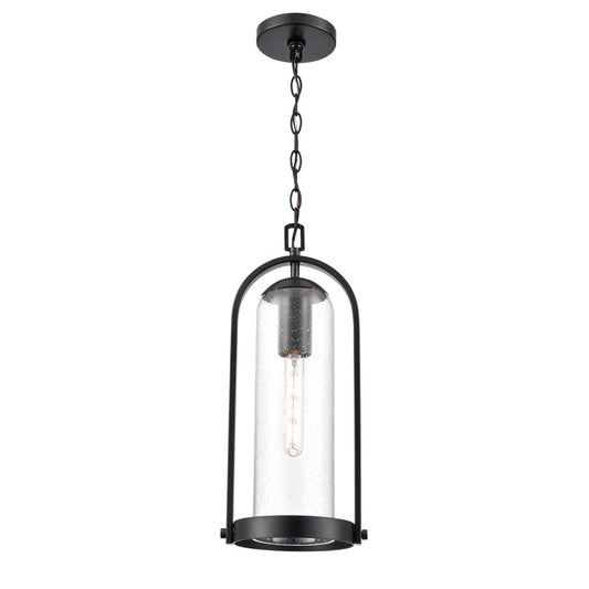 Millennium Lighting Luxio 1Lt 8" Outdoor Hanging Lantern, Black - 199801-PBK