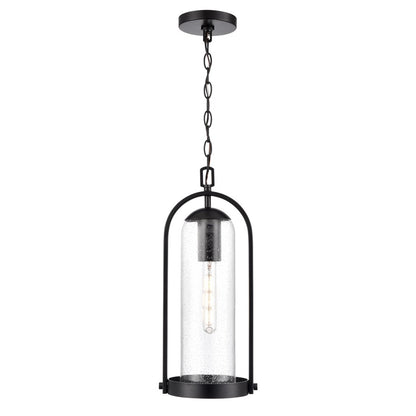 Millennium Lighting Luxio 1Lt 8" Outdoor Hanging Lantern, Black