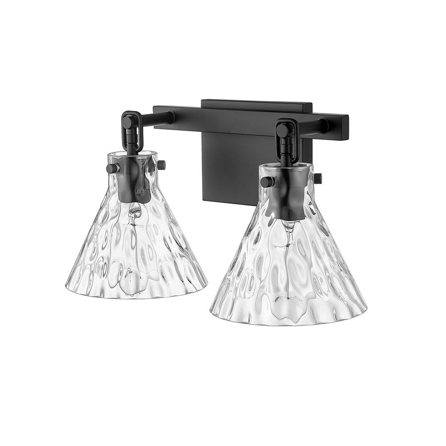 Millennium Lighting Barlon 2Lt Vanity, Black/Clear