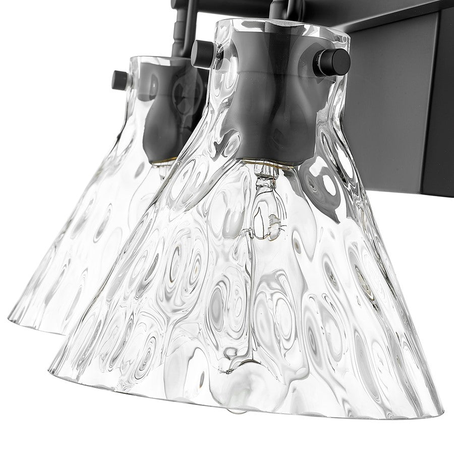 Millennium Lighting Barlon 2Lt Vanity, Black/Clear