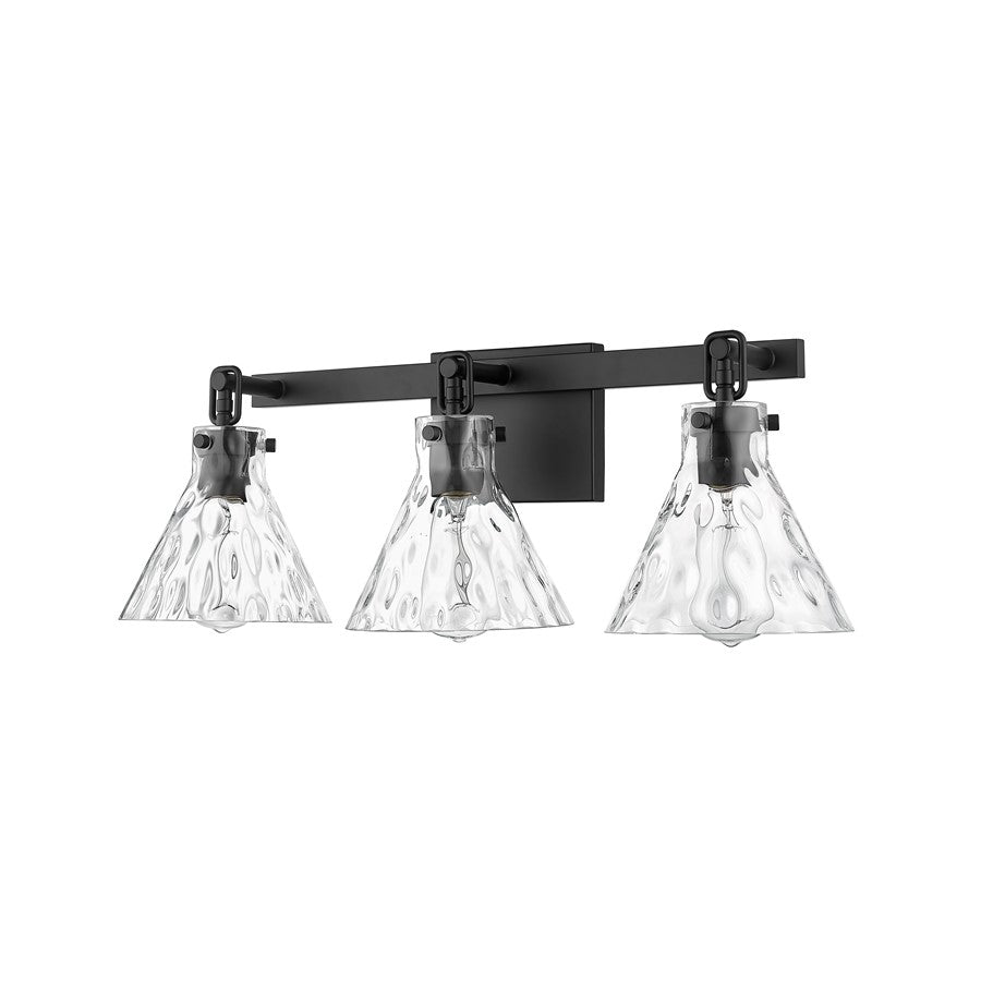 Millennium Lighting Barlon 3Lt Vanity, Black/Clear