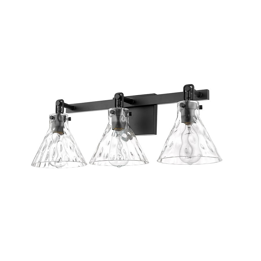 Millennium Lighting Barlon 3Lt Vanity, Black/Clear