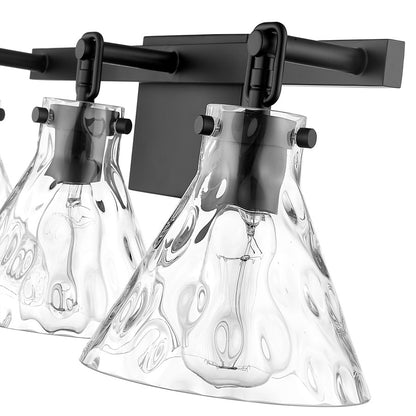 Millennium Lighting Barlon 3Lt Vanity, Black/Clear