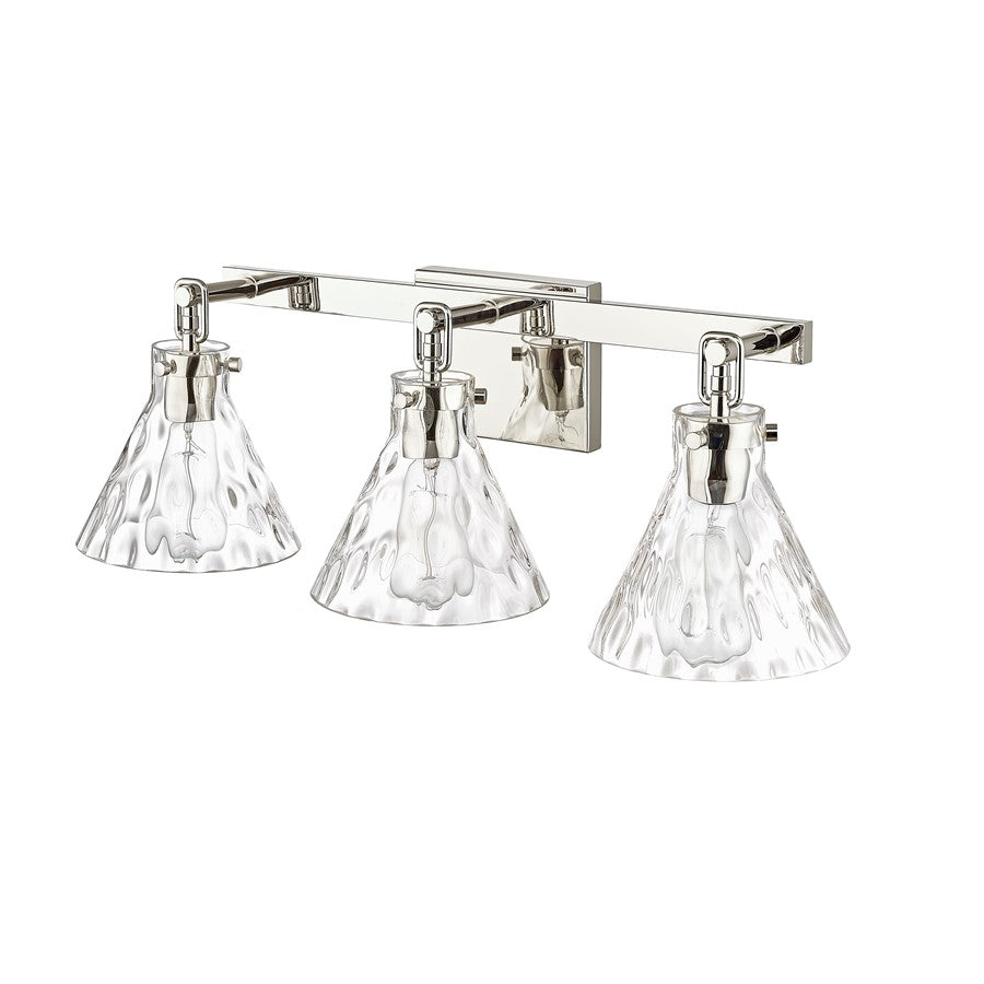 Millennium Lighting Barlon 3Lt Vanity, Polished Nickel/Clear