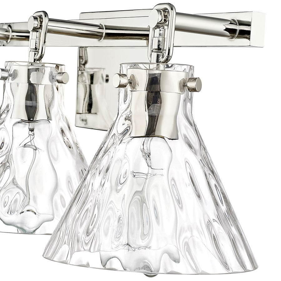 Millennium Lighting Barlon 3Lt Vanity, Polished Nickel/Clear