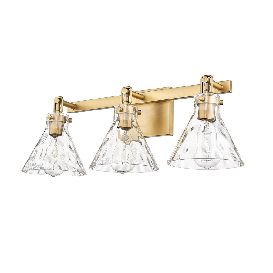 Millennium Lighting Barlon 3Lt Vanity, Vintage Brass/Clear