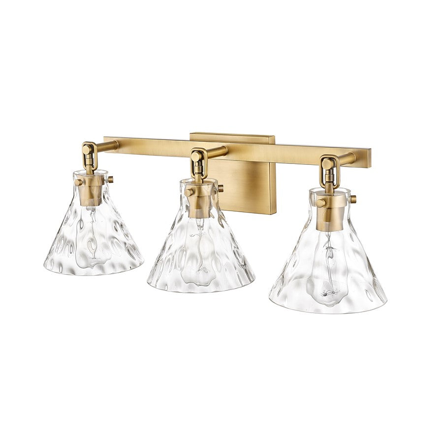 Millennium Lighting Barlon 3Lt Vanity, Vintage Brass/Clear
