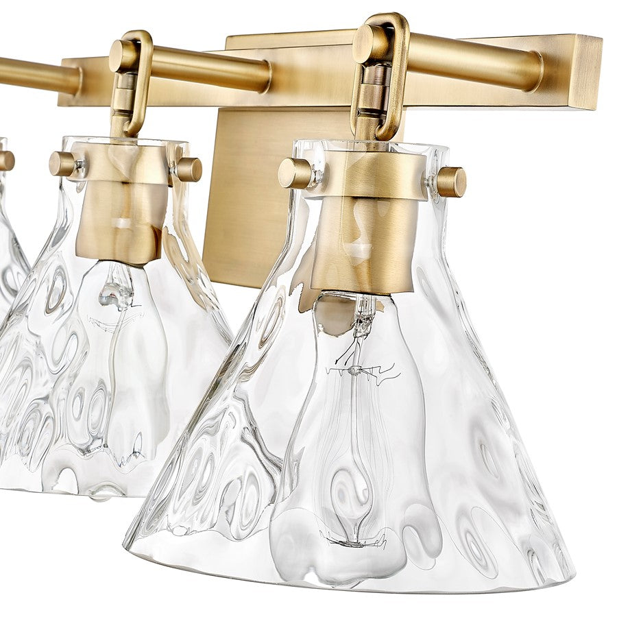 Millennium Lighting Barlon 3Lt Vanity, Vintage Brass/Clear
