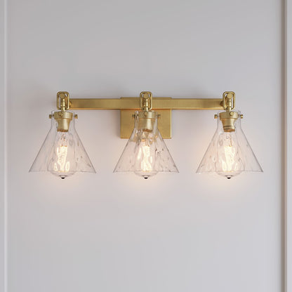Millennium Lighting Barlon 3Lt Vanity, Vintage Brass/Clear