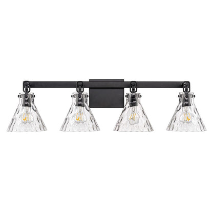 Millennium Lighting Barlon 34.75" 4Lt Vanity, Matte Black/Clear Water