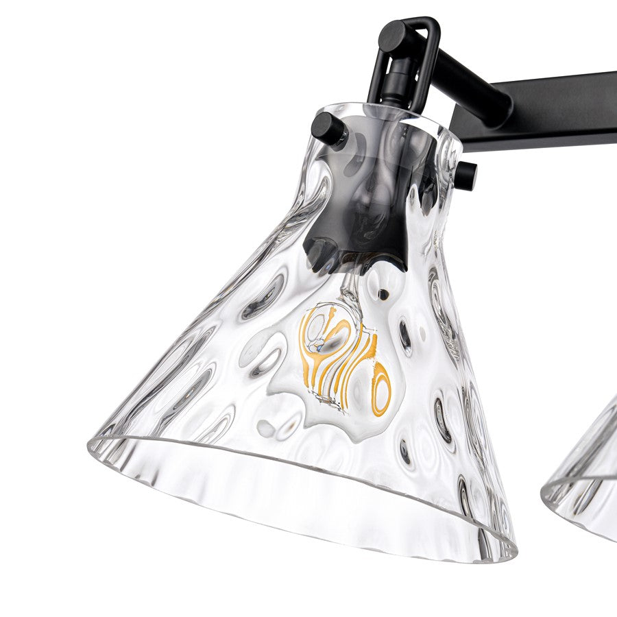 Millennium Lighting Barlon 34.75" 4Lt Vanity, Matte Black/Clear Water