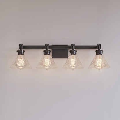 Millennium Lighting Barlon 34.75" 4Lt Vanity, Matte Black/Clear Water