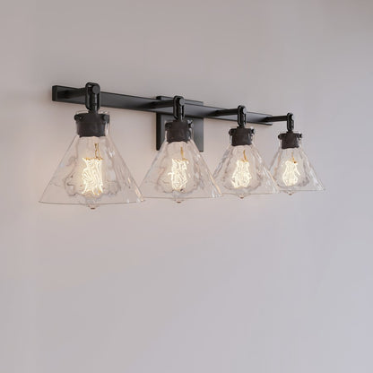 Millennium Lighting Barlon 34.75" 4Lt Vanity, Matte Black/Clear Water