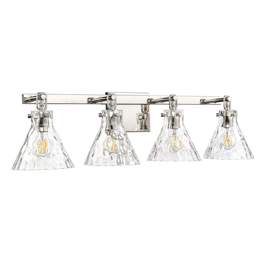 Millennium Lighting Barlon 34.75" 4Lt Vanity, Nickel/Clear Water - 20004-PN