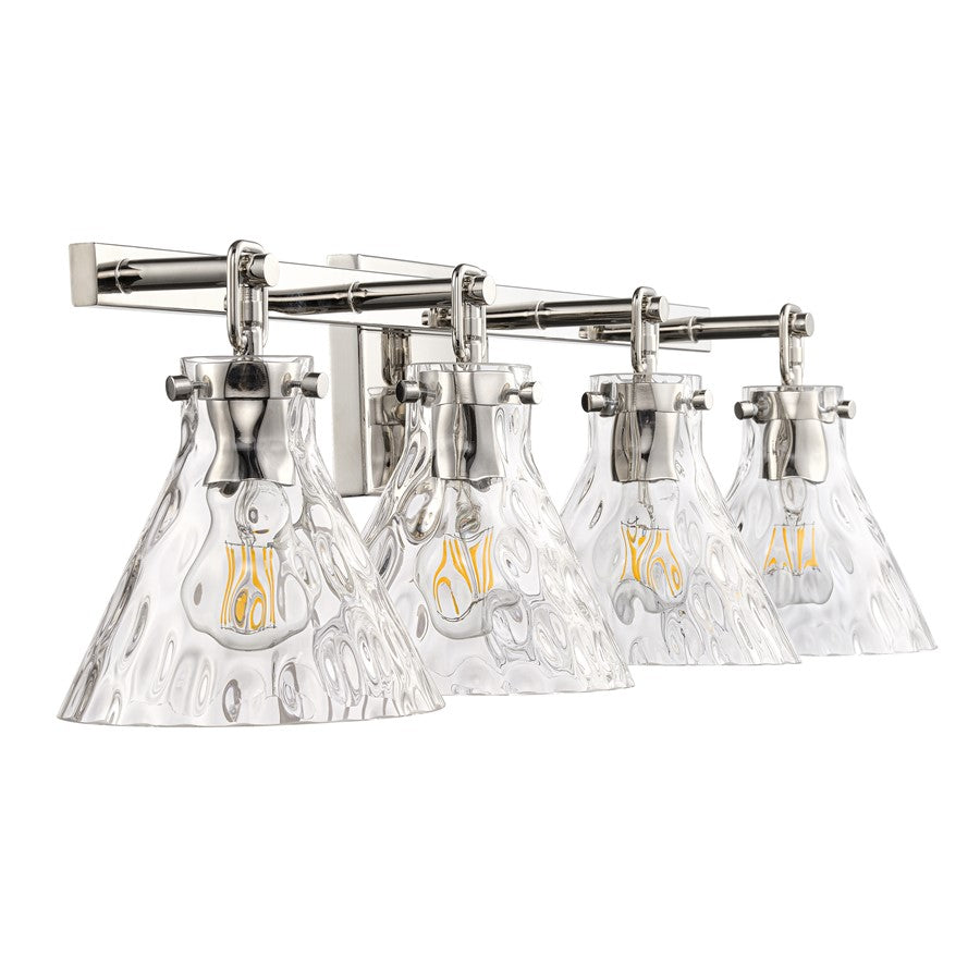 Millennium Lighting Barlon 34.75" 4Lt Vanity, Nickel/Clear Water