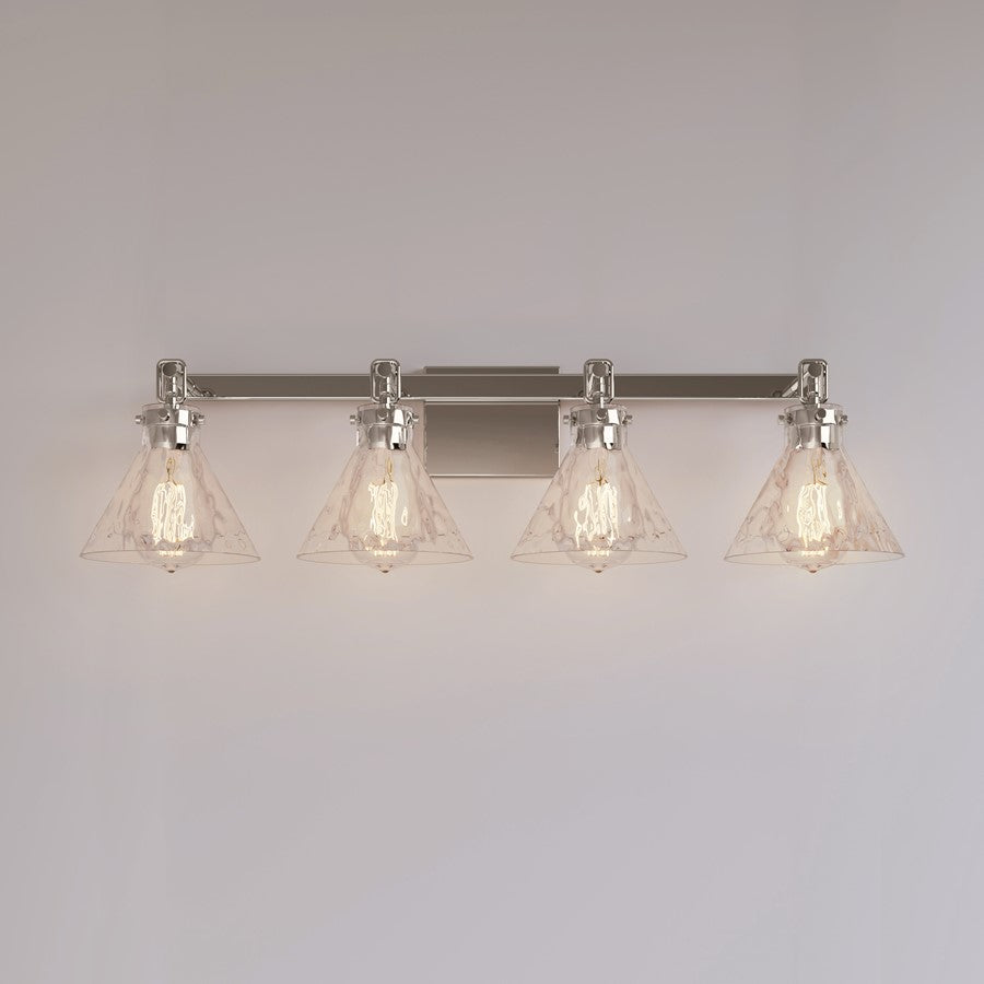 Millennium Lighting Barlon 34.75" 4Lt Vanity, Nickel/Clear Water