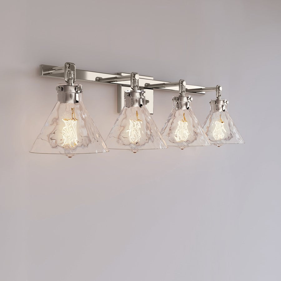 Millennium Lighting Barlon 34.75" 4Lt Vanity, Nickel/Clear Water