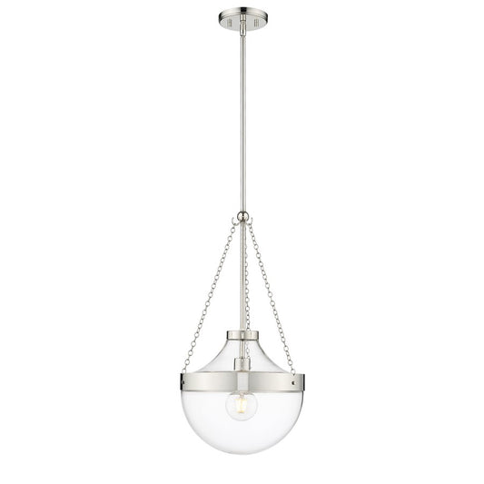 Millennium Lighting Clarra 1Lt Pendant, Polished Nickel - 20101-PN