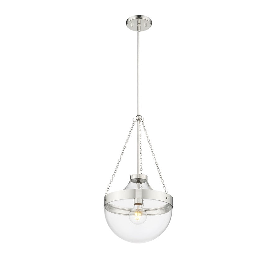Millennium Lighting Clarra 1Lt Pendant, Polished Nickel
